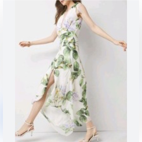 NEW WHBM Floral Sleeveless Ruched midi Dress size 10 - Picture 13 of 14